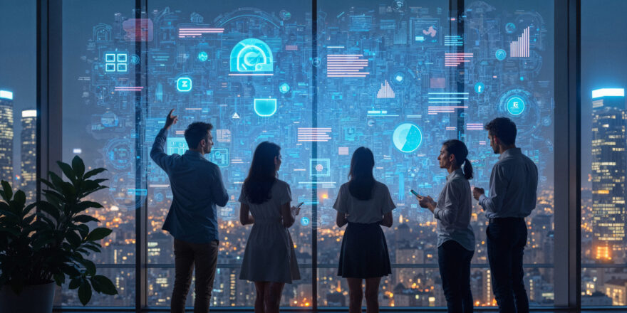 team-looking-futuristic-digital-interface-office