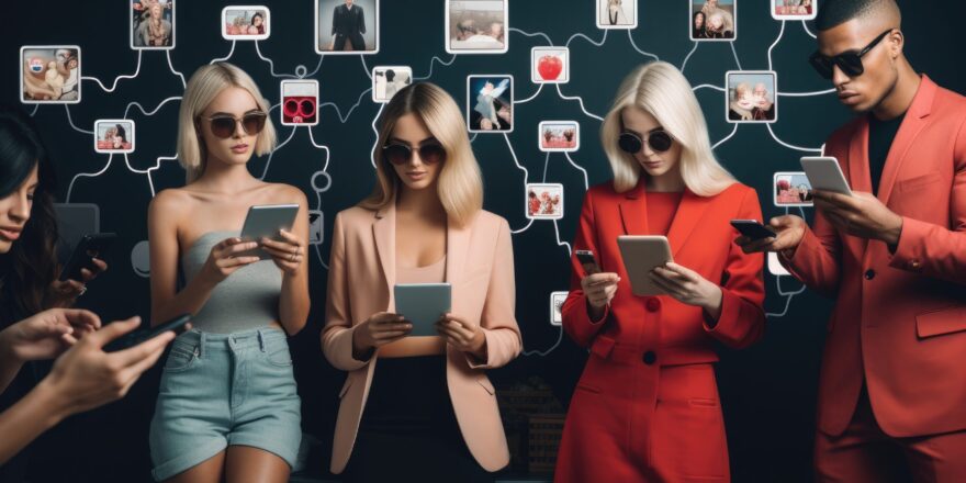 Group of People Standing Together for a Photograph, Harness the power of influencer collaboration in social commerce, AI Generated